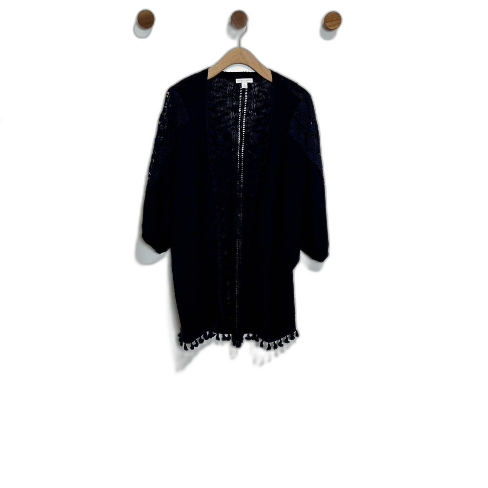 New York & Company Womens Short Sleeve Oversized Cardigan Sweater Size XL Blue